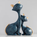 Estátua casal de gatos para ambiente