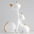 Estátua casal de gatos para ambiente
