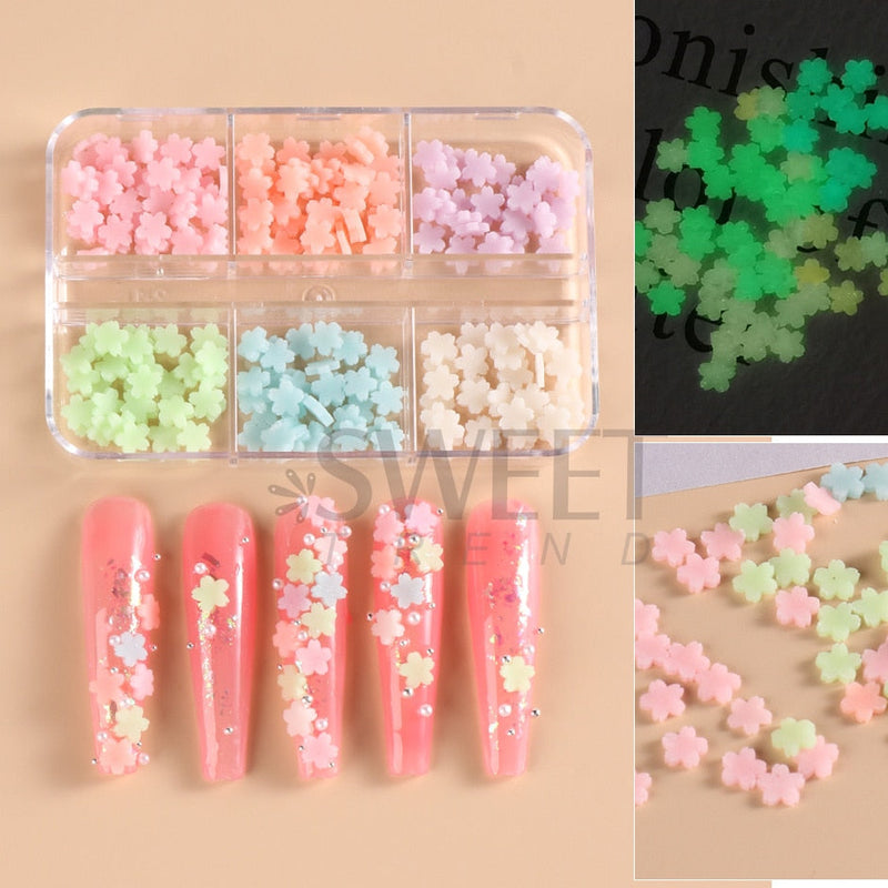 6 Grades 3D Flores Acrílicas Brancas