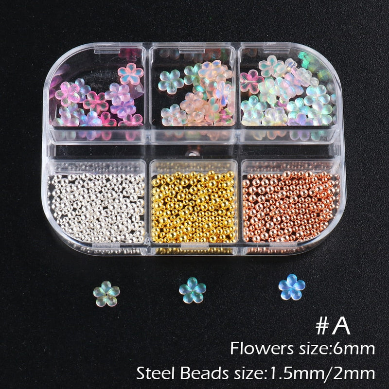 6 Grades 3D Flores Acrílicas Brancas