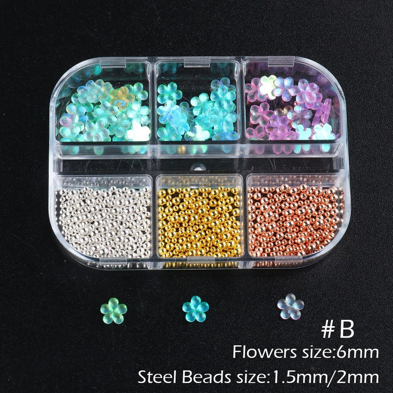6 Grades 3D Flores Acrílicas Brancas